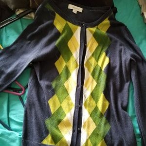 Argyle print cardigan